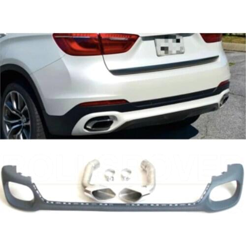 ROLLSROVER Rear Bumper Diffuser Rear Lip Double Exhaust Tube For X6 Car Styling