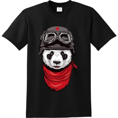 Punk style Mens T-shirt 100% cotton T-shirts high quality Funny panda men T shirt cool o-neck loose tshirt male tee shirts