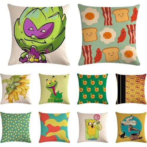 Geometric Cartoon Frog Bike Cake Decor Pillow Cover Case Cushion Pillow Cases Decorative