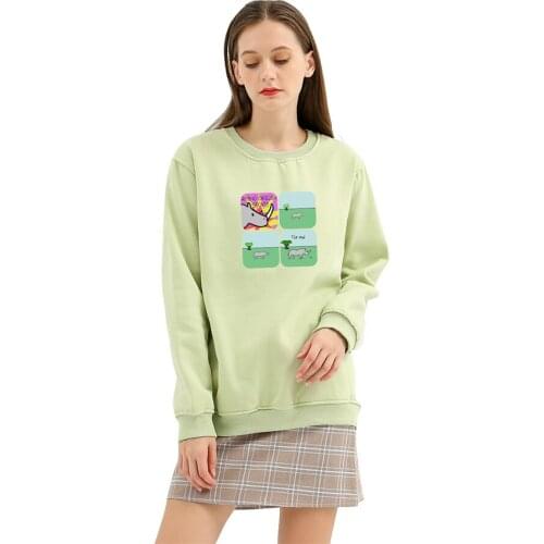 Cartoon Animal Printed Pullover Sweatshirt Cotton Graphic Hoodies Goth Aesthetic Harajuku Funny Winter Woman Hoodie Warm Clothes