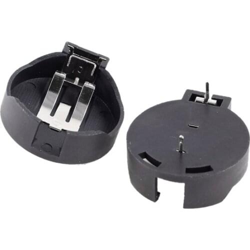 Set Sale 2 Pcs CR2450 Coin Cell Button Battery Socket Holder Case 2 Pins Black