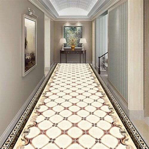 Modern Style Parlor Area Rug Grid Printed Bedroom Rug Mat Crystal Velvet Anti-slip Corridor Rug Large Living Room Carpet