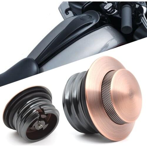 Motorcycle Copper fuel tank cap Pop-up Gas Cap Tank Cover for Harley Touring Road King CVO Dyna Softail Sportster 1200 883