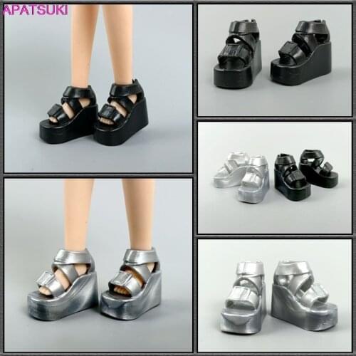 Fashion Wedge Platform Heel Shoes for Barbie Doll Summer Sandals for Blythe Dolls Accessories DIY Kids Toys 1/6