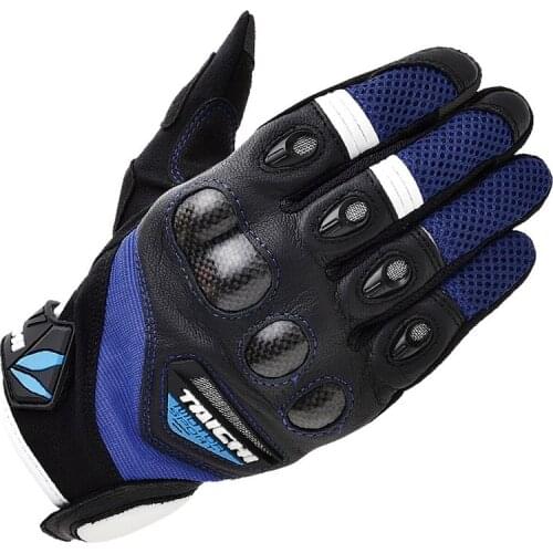 TAICHI RST418 motorcycle racing carbon fiber breathable leather gloves off-road motorcycle racing mesh leather protective gloves