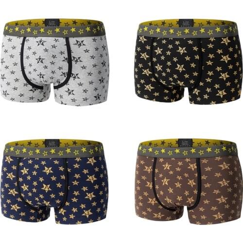 Underwear Men Boxer Cotton Mens Panties High Quality Man Underwear Boxers Brand Men Underpants Printed Boxershorts 4PCS