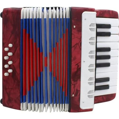 17 Key Professional Mini Accordion Educational Musical Instrument Cadence Band for Both Kids & Adults 4 Colors Optional