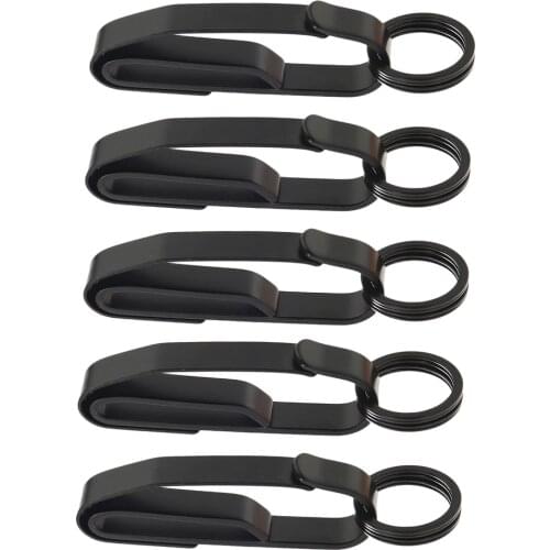 5x Premium Clip Buckle With Key Ring Quick Release Waist Belt Clip Outdoor Camping Accessorie - Durable Stainless Steel Black
