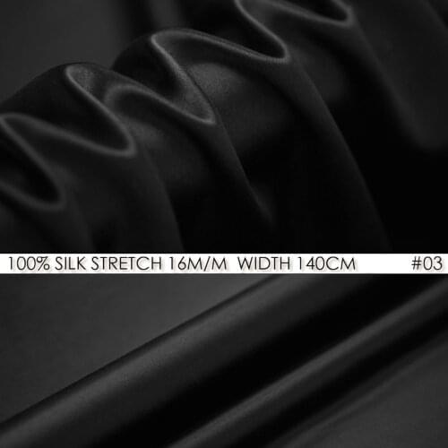 [Clearance Sale]SILK STRETCH SATIN 140cm width 16momme Pure Silk For Dress Slightly Stretch Fabrics Remanant Fabrics