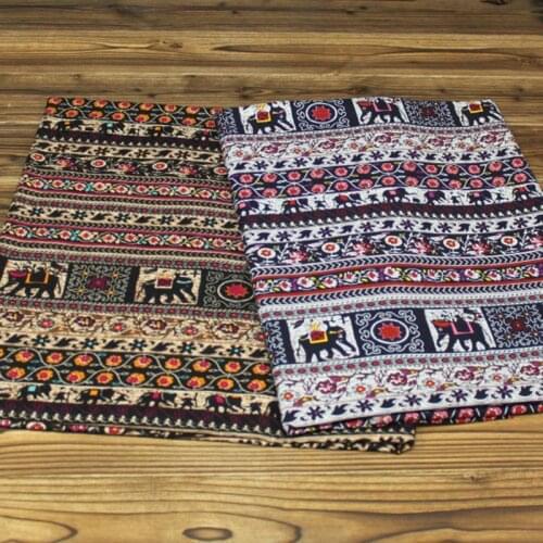 Cotton and linen ethenic stripe elephant fabrics for DIY apparel manual handmade patchwork home decor curtains cloth tissue