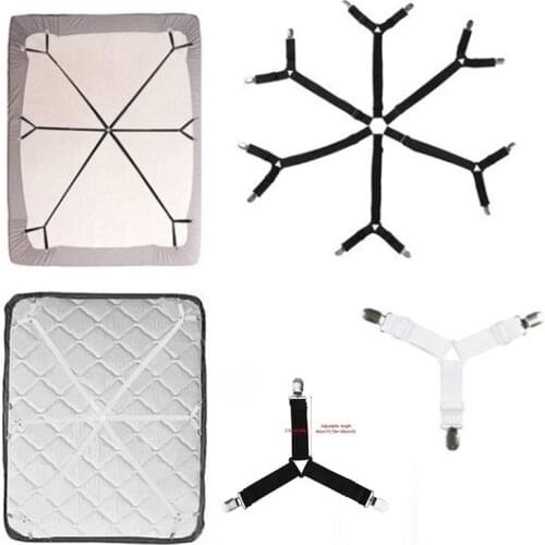 Three wrinkles and six-sided bed sheet fixers adjust bed sheets to prevent running or slipping