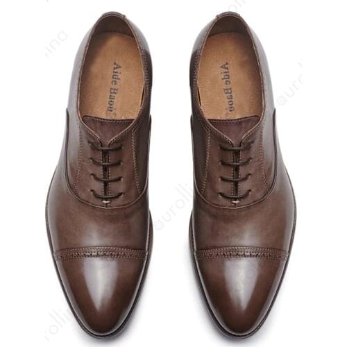 Mens Luxury Oxford Shoes Cowskin Shoes High Class Genuine Leather Dressing Shoes Fashion Classic British Royal Dress Shoes