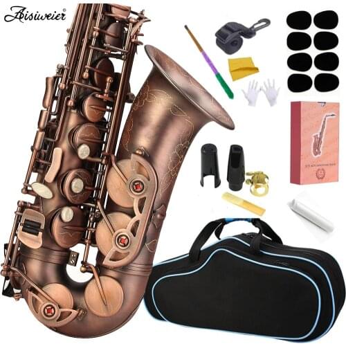 High Quality Saxophone Alto Sax 54 Professional E-flat Alto Saxophone Musical Instruments Saxophone Antique Copper Simulation