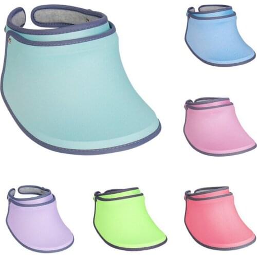 Summer Women Empty Top Sun Visor Hat Cap Sports Beach Running Cap Big Wide Brim Adjustable Headband UV Protection Hot