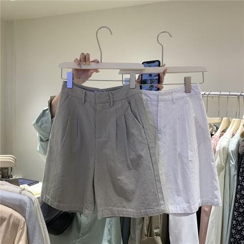 Woman High Waist Shorts Streetwear 2021 Toppies White Linen Shorts Wide Leg Summer Shorts