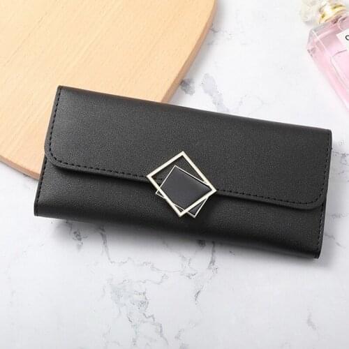 Womens Long Wallet Simple Pure Color Large-capacity Coin Purse Thin Ladies Clutch Wallet Wallet Tide