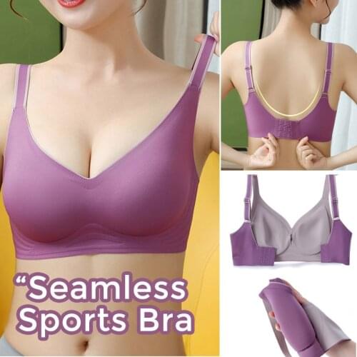 Womens Invisibles Comfort Seamless Wirefree Push Up Lightweight Breathable Bralette Sports Bra Latex Brassiere BH Built in Pad