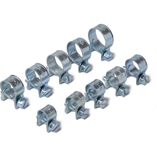 60 Pieces Fuel Injection Style Hose Clamp Clips, Air Tube Silicone Vacuum Hose Clamp Fastener Assortment Kit 10 Sizes 7-18mm