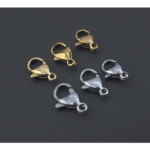 1pack Stainless Steel Metal Lobster Clasp Jewelry Findings Accessories Bracelet Necklace Jewelry Material10mm 11mm 12mm 13mm