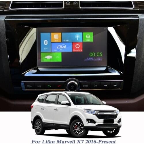 Car Styling 7inch 9inch GPS Navigation Screen Protect Glass Film For Lifan Marvell X7 2016-Present Internal Auto Accessories