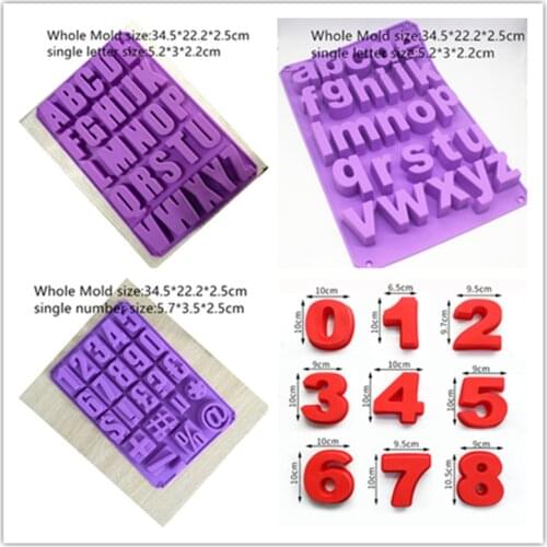 DIY 3D Alphabets Digital Number Silicone Molds For Concrete Wall Decorating Craft DIY Cemen Letter Mold