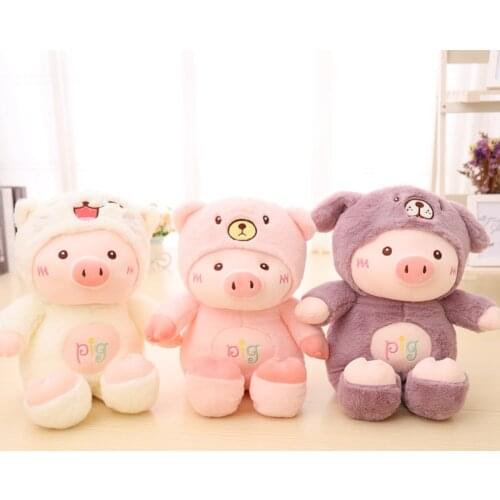 Kawaii Pig Stuffed Plush Doll Cosplay Cat&Bear&Dog Toy Baby Soft Animal Pig Pillow Children Girl Birthday Christmas Gift