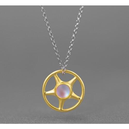 INATURE Fashion Car Wheel Punk 925 Sterling Silver Necklace for Men Women