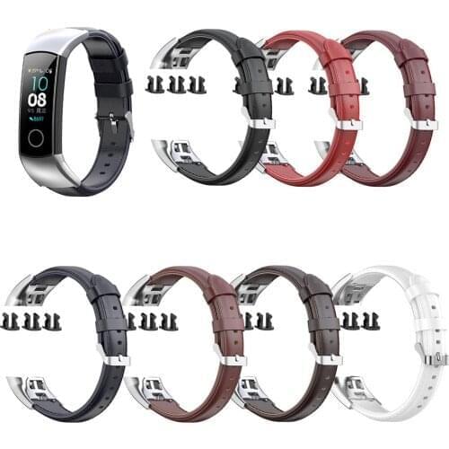 Leather Strap Wristwatch for Huawei Honor 5 Band Watch 4ENC CRS-B19, CRS-B19S Sports Smart Watch Bracelet Strap With 3 Buckles
