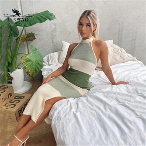 Модные трикотажные платья LINGAO China At AliExpress