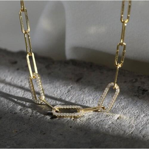 Lispector 925 Sterling Silver Hip Hop Chunky Thick Zircon Chain Necklace for Women Exaggerated Chokers Necklaces Luxury Jewelry