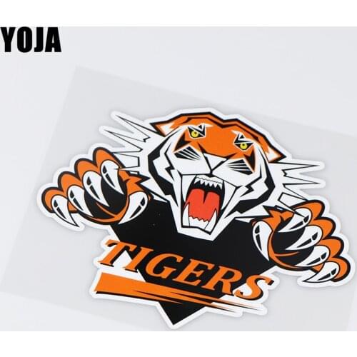 YOJA 16.5X12.5CM Fight Anger Tiger Car Stickers Interesting Colour Vinyl Decal Cartoon ZT3-0077