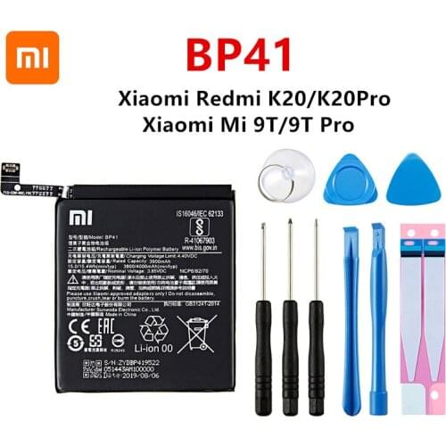 Xiao mi 100% Orginal BP41 4000mAh Battery For Xiaomi Redmi K20 K20 Pro / Xiaomi Mi 9T T9 Pro BP41 Replacement Batteries +Tools