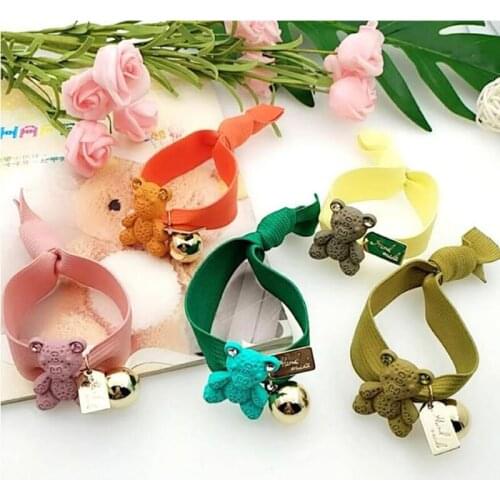 Children bear hair rope fashion simple wild hair ring high elastic rubber band ladies head rope jewelry