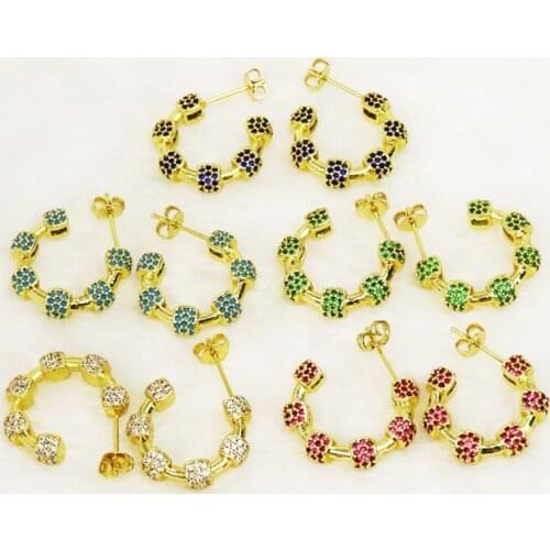 5 Pairs Round Earrings Hoop earrings Zircon Round earrings Accessories Hoop earrings Gift for women jewelry 51572