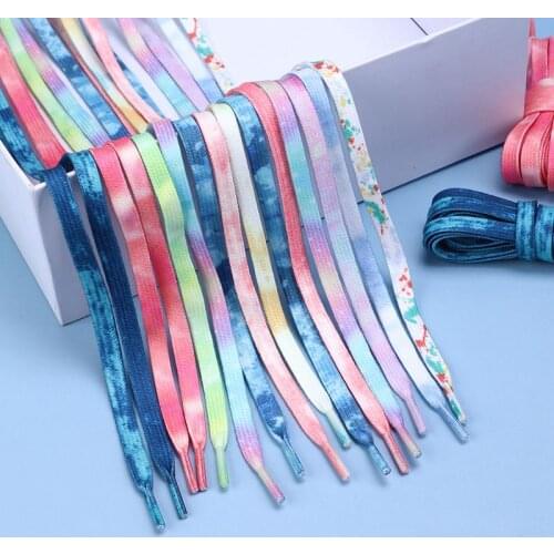 2021 new tie-dye non-fading shoelaces flat shoes sports shoes basketball shoes casual shoes children unisex shoelaces
