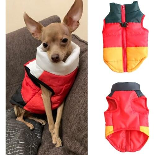 Winter Puppy Cat Dog Jacket with Traction Buckle Warm Pet Clothes for Small Dogs Yorkies Shih Tzu Waistcoat Mascotas Clothing