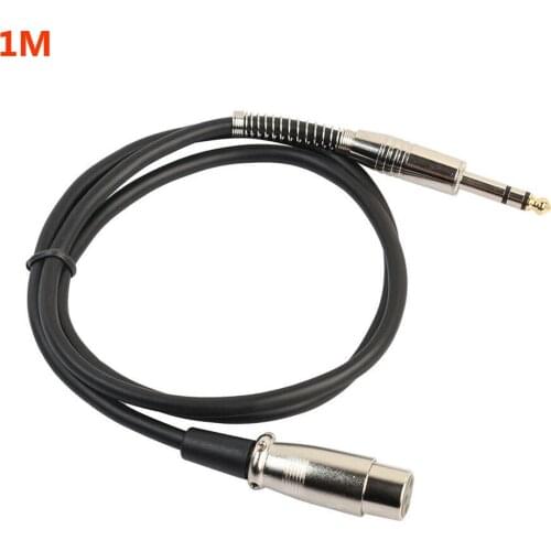 1pc 6.35mm Jack Connector Stereo Amplifier Instrument Sound Audio Cable For Microphone KTV Home Male To Cannon XLR Female