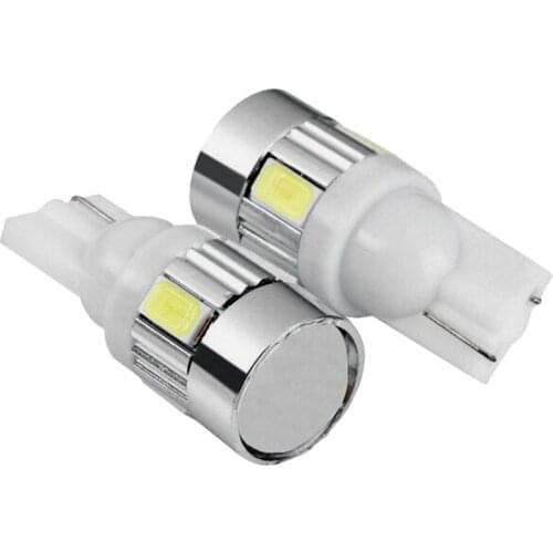 2x T10 W5W Car LED Signal Bulb Interior Light Super Bright 12V Auto Trunk License Plate Wedge Side Luggage Lamp White 5630 6SMD