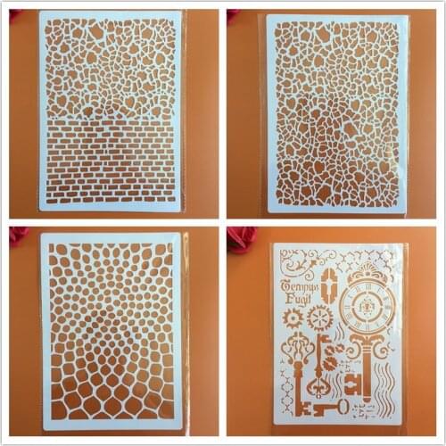 4pcs/set A4 geometry Mandala Stencils Painting Coloring Embossing Scrapbook Album Decorative Template cake stencil crafts books
