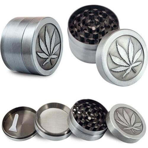 4 Layer Zinc Alloy 40mm Herb Grinder Spice Grass Weed Tobacco Smoke Grinders For Men Smoking Accessories