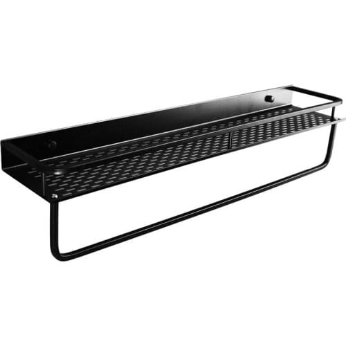 Bathroom Hradware Accessories 30-50cm Modern Matte Black Bathroom Corner Shelves Kitchen Wall Shelf Shower Shampoo Storage Rack