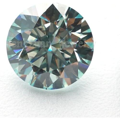 Factory prices Blue color round shape 8 hearts&8 arrows cut 1ct-6ct Moissanites synthetik diamonds for making rings