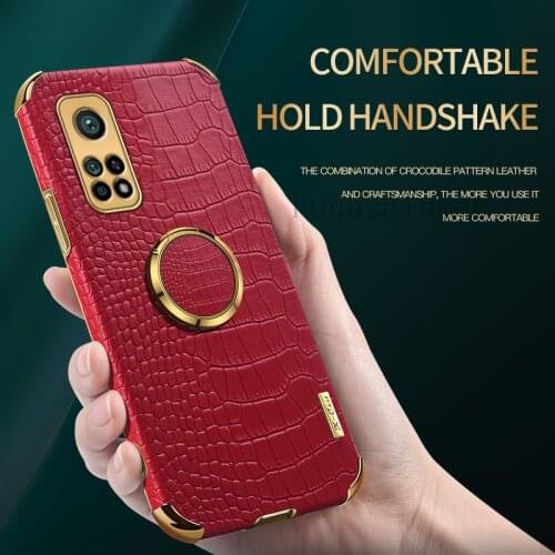 Crocodile Leather Case For Xiaomi Mi 11 10 Pro 10T Lite Poco F2 X3 Pro NFC M3 Redmi 9A 9AT Note 9S 8 9 Pro Cover Magent Car Ring