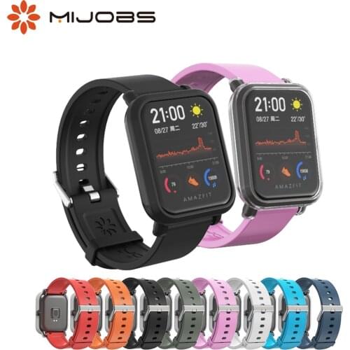 For Amazfit Bip Strap Silicone Wrist Band Bracelet for Huami Amazfit GTS/Bip U/Pop/GTR 42 Waterproof Strap for 20mm Smart Watch