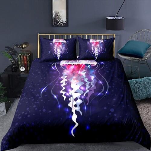 Fantasy Jellyfish Bedding Set Fashion 3D Print Comforter Luxury Queen King Single Size Duvet Cover Set Home Textile Decor Modern