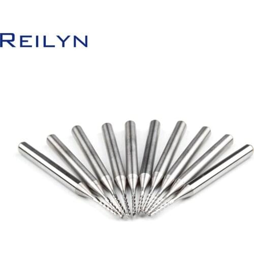 10pcs 0.9x7.0x3.175mm PCB milling cutter Carbide end mill CNC cutter mini drill bit routering tool Tungsten Carbide PCB router