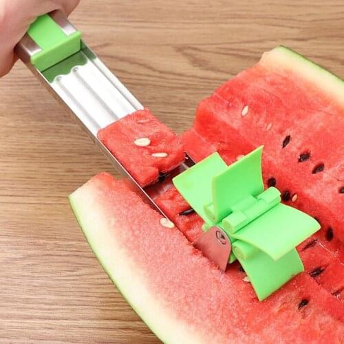 Fruit Watermelon Slicer Cutter Tongs Corer Melon Stainless Steel Tool Watermelon Cut Watermelon Cubes Kitchen Tool