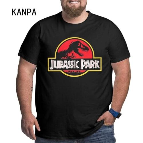 Oversized T-shirt 100% Cotton Printing Jurassic Park Dinosaur Game Mens Summer Short Sleeve Top Classic Fashion Shirt Net Red
