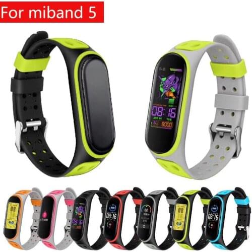 Flexible mix color Band For Xiaomi MiBand 5 Strap Smart Bracelet Mi band 5 band Silicone Replacement Wristband accessories