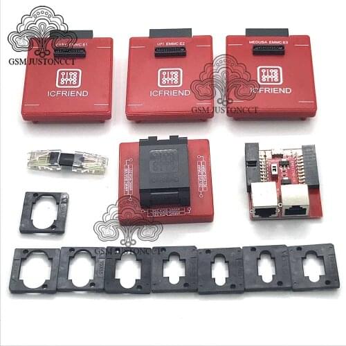 IC FRIENED MOORC Emate box E-mate X EMMC BGA 13 IN 1 Support BGA100/136/168/153/169/162/186/221/529/254 for Easy jtag plus